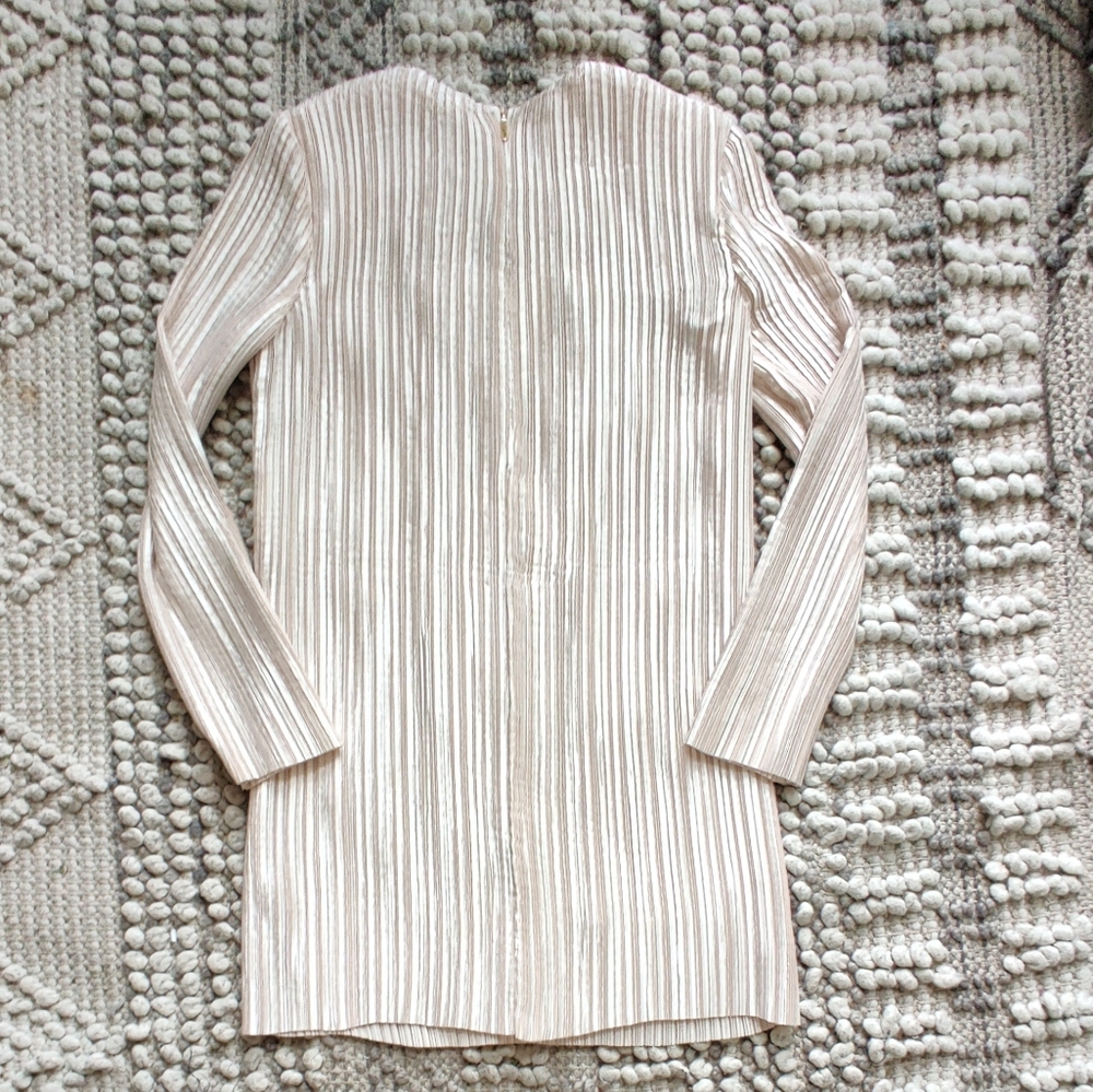 Tibi Crinkle Mini Cocktail Dress In Champagne Size 2 - Picture 4 of 6